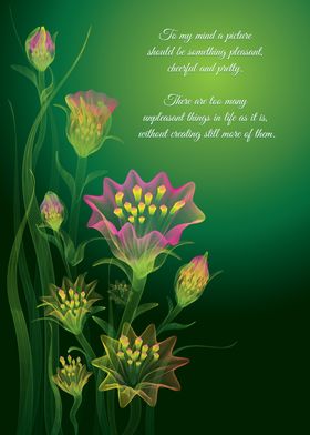 Floral Art Print with Quote