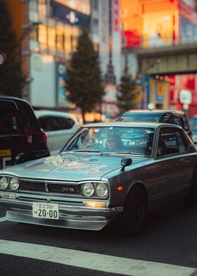 Retired Yakuza in his Nissan Skyline GT-R  