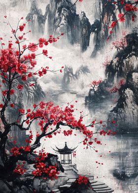 Cherry Blossom Landscape