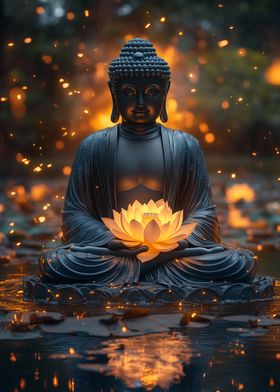 Buddha Beside Lotus