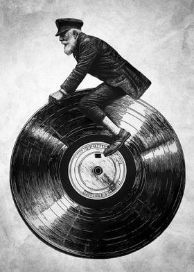 Old Man Riding Vinyl - disc-jockey