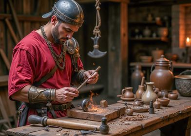 Roman Warrior Forging Metal