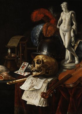 Vanitas Stilleben (Still Life) by Jan Fris. (Remastered)