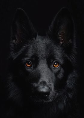 Black German Shepherd Portrait