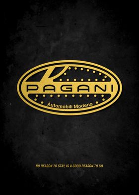 Pagani Automobili Modena logo gold on black