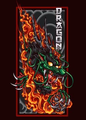 Fiery Dragon Illustration