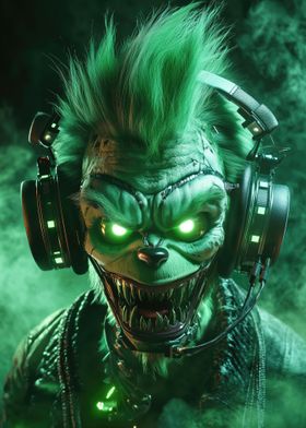 Green Zombie With Headphones