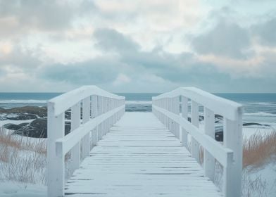 Snowy Beach Bridge