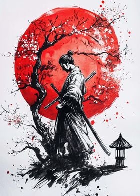 Samurai Under Red Moon