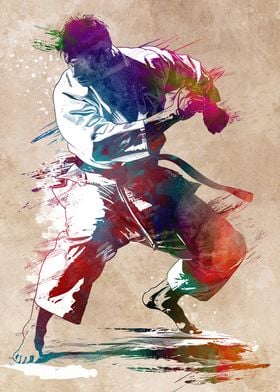 Karate Watercolor Art