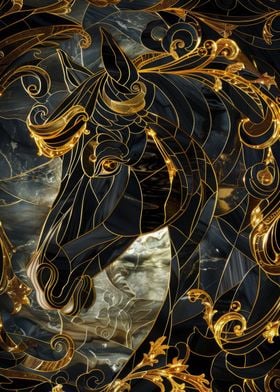 Kintsugi Black Horse