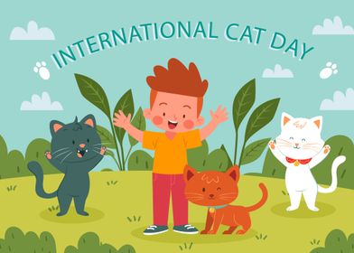 International Cat Day Illustration