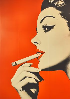 Woman Smoking Cigarette