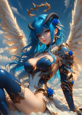 Angel with Blue Hair