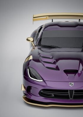 Purple Dodge Viper ACR with Gold Accents