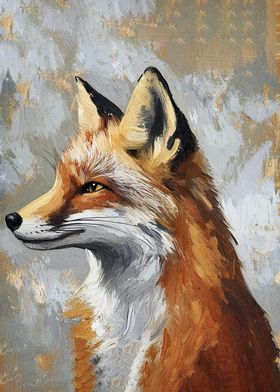 Red Fox Portrait Painting