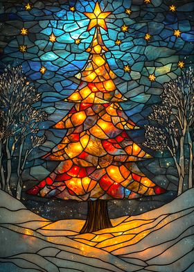 Stained Glass Christmas Tree