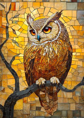 Mosaic Owl Artwork