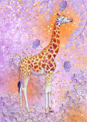 Magical Giraffe and Butterflies