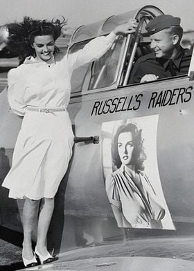 Woman by Airplane with Nose Art