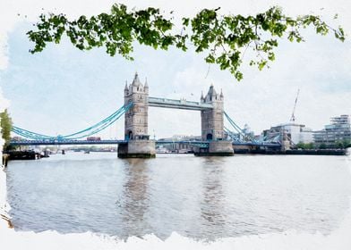 Tower Bridge Watercolor