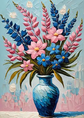 Blue Vase with Flowers