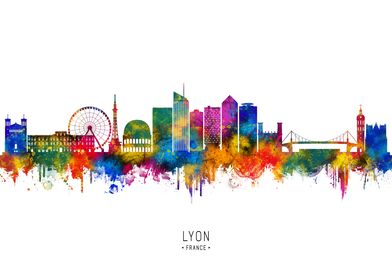 Lyon Skyline Watercolor