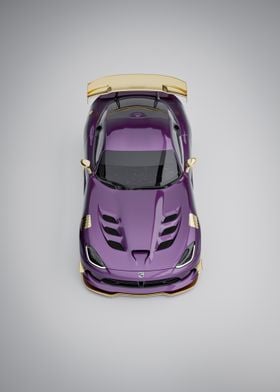 Purple 2016 Dodge Viper ACR with Gold Accents - Top