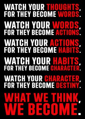 Watch Your Thoughts Motivational Quote