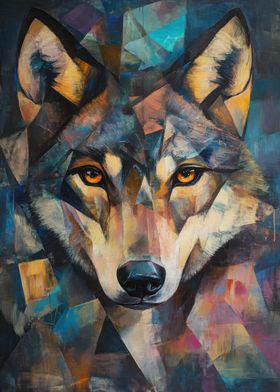 Wolf Oil Painting