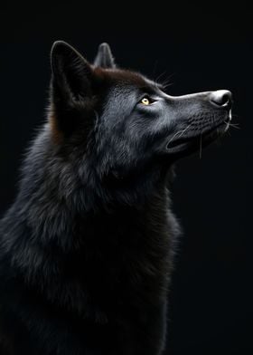 Black Wolf Portrait