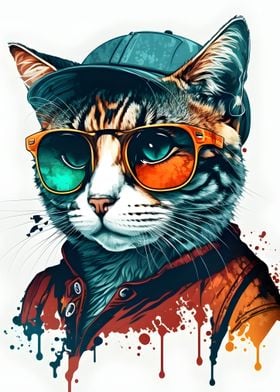 Cool Cat in Sunglasses