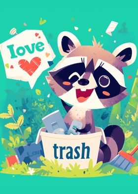 Raccoon Loves Trash