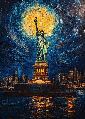 Statue of Liberty Night