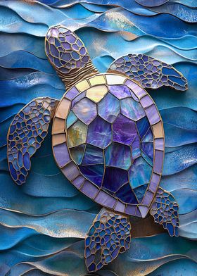 Stained Glass Sea Turtle