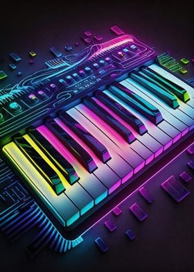 Neon Synth Keyboard