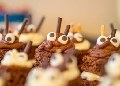 Chocolate Cupcakes with Googly Eyes