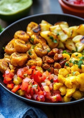 Fried Plantain Bowl with Salsa