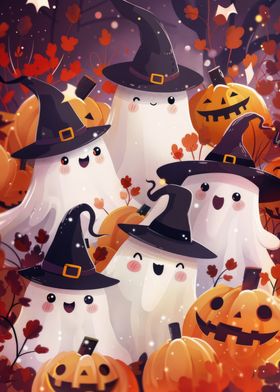 Cute Halloween Ghosts