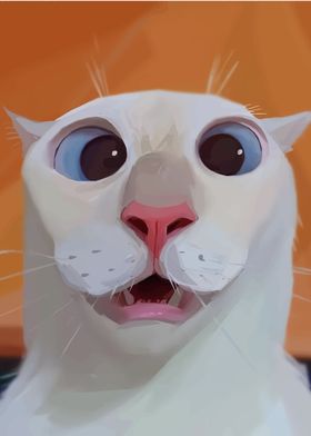 Surprised Cat Portrait