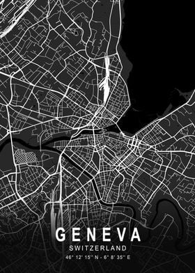 Geneva Dark City Map