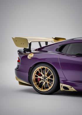 Purple 2016 Dodge Viper ACR with Gold Accents - Back Side