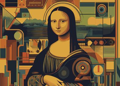 Mona Lisa in Geometric Art