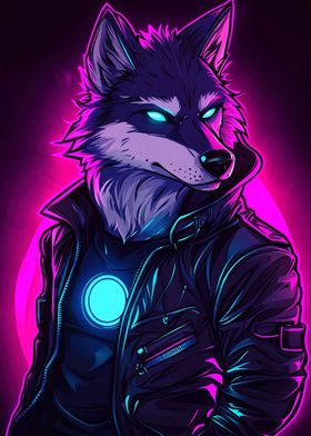 Cyberpunk Wolf