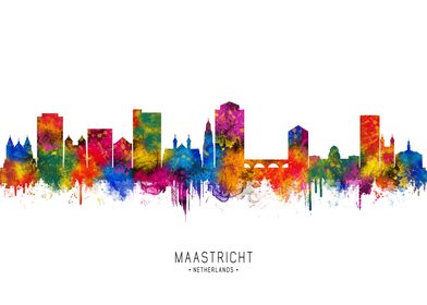 Maastricht Skyline Watercolor