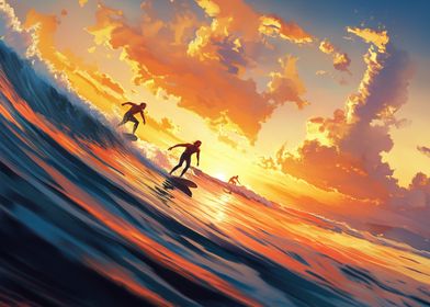 Sunset Surfing