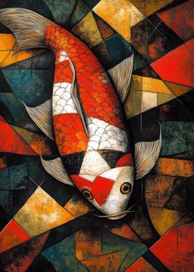 Koi Fish Oil Painting