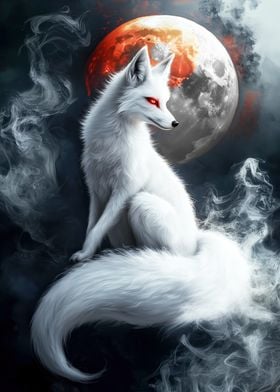 Kitsune Yin Yang Moon