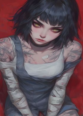 Anime Girl with Tattoos