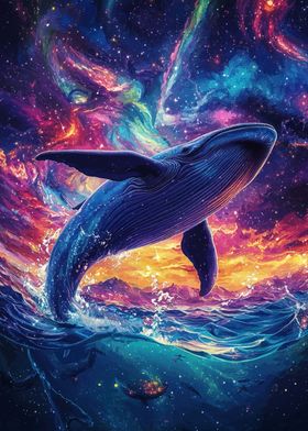 Whale Leaping into Space